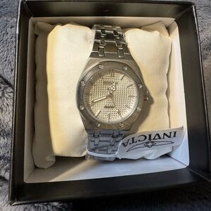 Invicta Silver Watch with Textured Dial—29mm